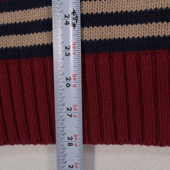 Vintage Eddie Bauer Sweater Men's Medium Red Long Sleeve Striped - Picture 7 of 12
